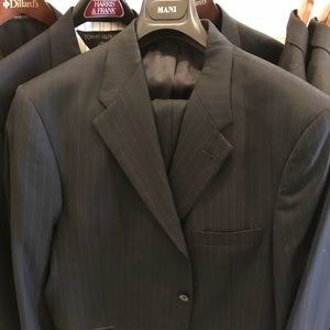 Dark blue pin stripe murano suite made in Italy.